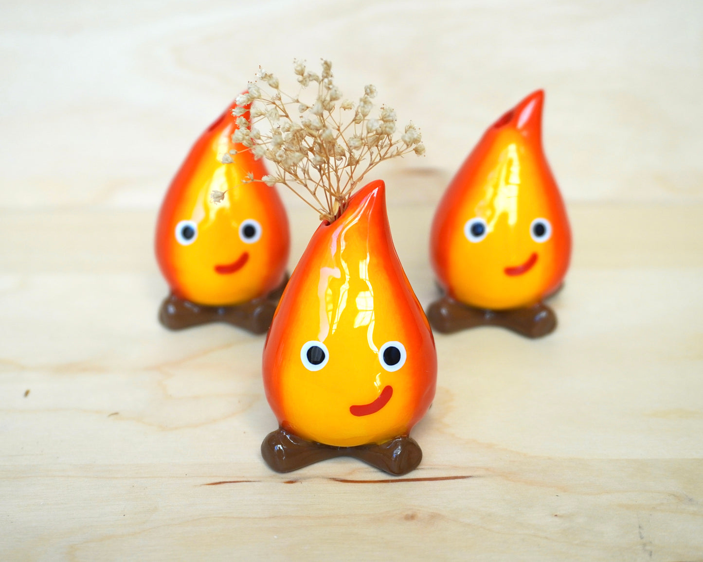Fire Demon - Forest Spirit | Desk Friend | Anime Clay Decor | Mini Buds Vase
