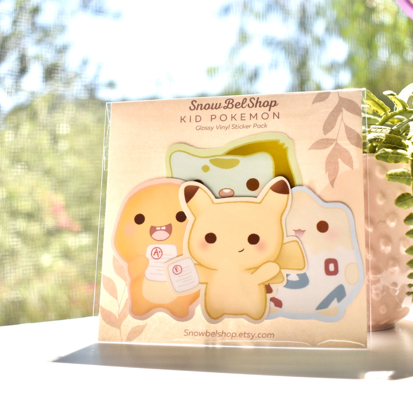 Sticker Pack | Set of 4 Sticker Pack | Pika, Bulba, TogP, and Charm