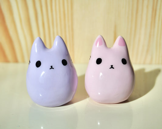 Kawaii Pastel Desk Friends | Cats Clay Figurine | Mini Bud Vase