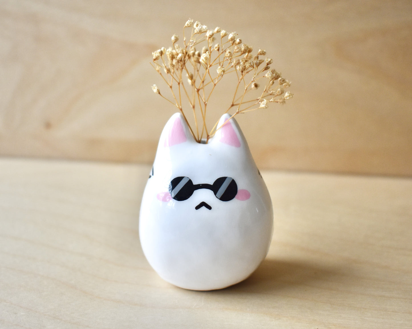 Gojo Cat - JJK Desk Friend | Anime Clay Decor | Mini Buds Vase