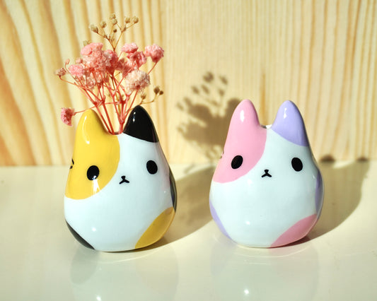 Cat Desk Friend | Cat Clay Decor | Mini Buds Vase | Whiskers Vase