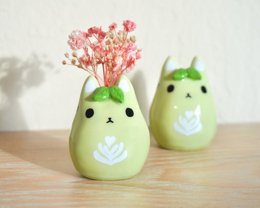 Matcha Cat Desk Friend | Cat Clay Decor | Mini Buds Vase | Whiskers Vase